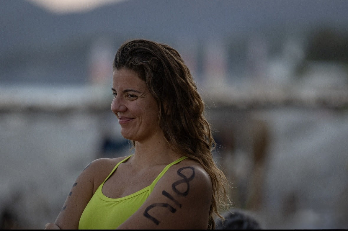 A swimmer beside the sea